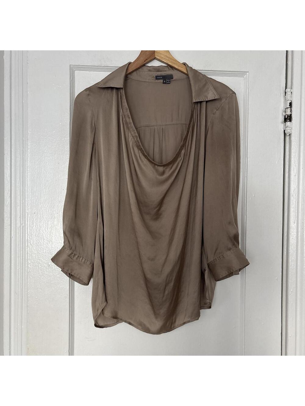 Vince Women's Brown and Tan Blous